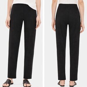 Eileen Fisher Pull‑On Stretch Crepe Pants Black Women’s Size L
